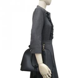 مملوكة مسبقًا Gucci Black Calfskin Leather Tote with Shoulder Strap