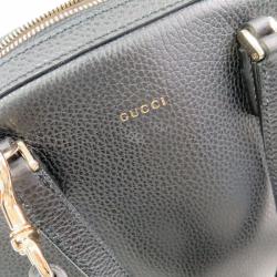 مملوكة مسبقًا Gucci Black Calfskin Leather Tote with Shoulder Strap
