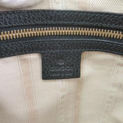 مملوكة مسبقًا Gucci Black Calfskin Leather Tote with Shoulder Strap