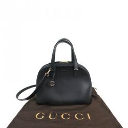 مملوكة مسبقًا Gucci Black Calfskin Leather Tote with Shoulder Strap