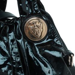 Pre Owned Gucci Black Patent Leather Large Hysteria Hobo