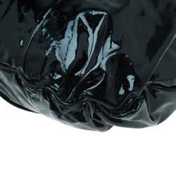 Pre Owned Gucci Black Patent Leather Large Hysteria Hobo