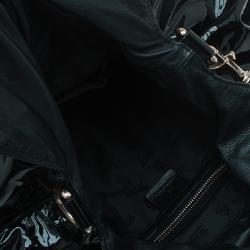 Pre Owned Gucci Black Patent Leather Large Hysteria Hobo