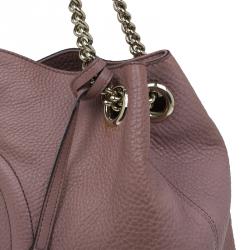 Pre Owned Gucci Fuchsia Pebbled Leather Medium Soho Tote