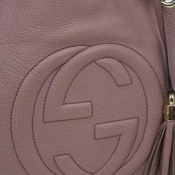 Pre Owned Gucci Fuchsia Pebbled Leather Medium Soho Tote