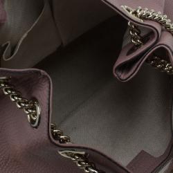 Pre Owned Gucci Fuchsia Pebbled Leather Medium Soho Tote