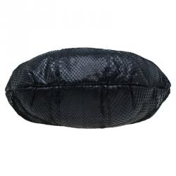 مملوكة مس�بقًا حقيبة غوتشي سيينا هورسبيت جلد ثعبان أسود بشراشيب