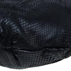 مملوكة مسبقًا حقيبة غوتشي سيينا هورسبيت جلد ثعبان أسود بشراشيب