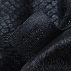 مملوكة مسبقًا حقيبة غوتشي سيينا هورسبيت جلد ثعبان أسود بشراشيب