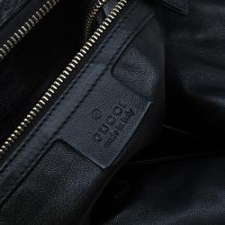 مملوكة مسبقًا حقيبة غوتشي سيينا هورسبيت جلد ثعبان أسود بشراشيب