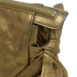 Pre Owned Gucci Gold Leather Mini Hysteria Clutch