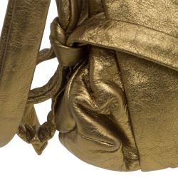 Pre Owned Gucci Gold Leather Mini Hysteria Clutch