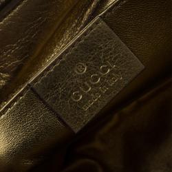 Pre Owned Gucci Gold Leather Mini Hysteria Clutch