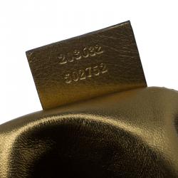 Pre Owned Gucci Gold Leather Mini Hysteria Clutch