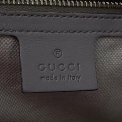 Pre Owned حقيبة غوتشي بريي جلد غوتشيسيما رصاصي بيد علوية متوسطة