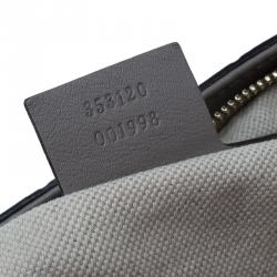 Pre Owned حقيبة غوتشي بريي جلد غوتشيسيما رصاصي بيد علوية متوسطة