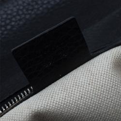 Pre Owned Gucci Black Leather Small New Bamboo Top Handle Bag