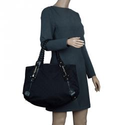 مملوكة مسبقًا Gucci Black GG Canvas Medium Horsebit Pelham Shoulder Bag