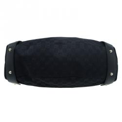 مملوكة مسبقًا Gucci Black GG Canvas Medium Horsebit Pelham Shoulder Bag