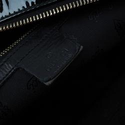 مملوكة مسبقًا Gucci Black Patent Leather Hysteria Top Handle Bag