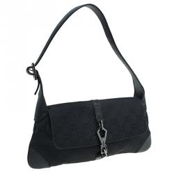 مملوكة مسبقًا حقيبة كتف غوتشي آبي كانفاس GG أسود صغيرة