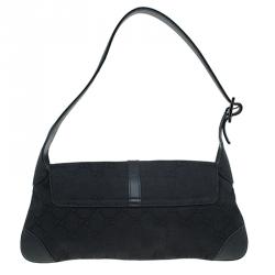 مملوكة مسبقًا حقيبة كتف غوتشي آبي كانفاس GG أسود صغيرة