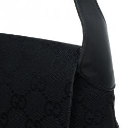 مملوكة مسبقًا حقيبة كتف غوتشي آبي كانفاس GG أسود صغيرة