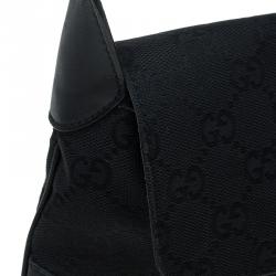مملوكة مسبقًا حقيبة كتف  غوتشي آبي كانفاس GG أسود صغيرة