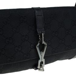 مملوكة مسبقًا حقيبة كتف غوتشي آبي كانفاس GG أسود صغيرة