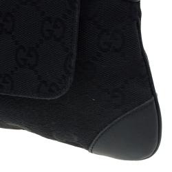 مملوكة مسبقًا حقيبة كتف غوتشي آبي كانفاس GG أسود صغيرة