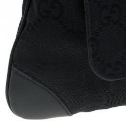 مملوكة مسبقًا حقيبة كتف غوتشي آبي كانفاس GG أسود صغيرة