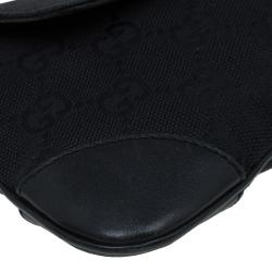 مملوكة مسبقًا حقيبة كتف غوتشي آبي كانفاس GG أسود صغيرة