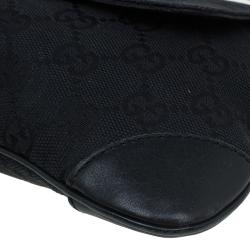 مملوكة مسبقًا حقيبة كتف غوتشي آبي كانفاس GG أسود صغيرة