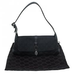 مملوكة مسبقًا حقيبة كتف غوتشي آبي كانفاس GG أسود صغيرة