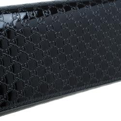 Pre Owned Gucci Black Microguccissima Patent Leather Broadway Evening Clutch