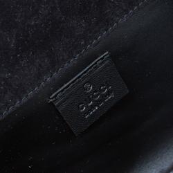 Pre Owned Gucci Black Microguccissima Patent Leather Broadway Evening Clutch