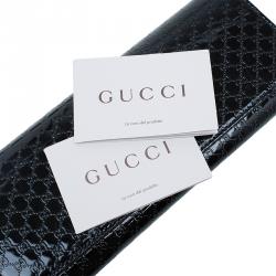 Pre Owned Gucci Black Microguccissima Patent Leather Broadway Evening Clutch