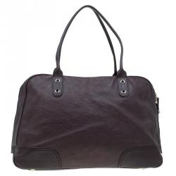 مملوكة مسبقًا Gucci Dark Brown Guccissima Leather Large Princy Boston Bag