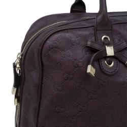مملوكة مسبقًا Gucci Dark Brown Guccissima Leather Large Princy Boston Bag