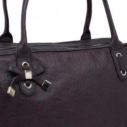 مملوكة مسبقًا Gucci Dark Brown Guccissima Leather Large Princy Boston Bag