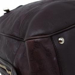 مملوكة مسبقًا Gucci Dark Brown Guccissima Leather Large Princy Boston Bag