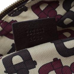 مملوكة مسبقًا Gucci Dark Brown Guccissima Leather Large Princy Boston Bag