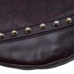 Pre Owned Gucci Brown Guccissima Leather Web Studded Pelham Horsebit Messenger Bag