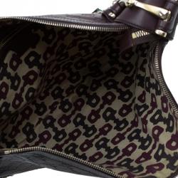 Pre Owned Gucci Brown Guccissima Leather Web Studded Pelham Horsebit Messenger Bag