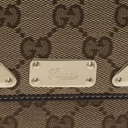 مملوكة مسبقًا Gucci Beige Guccissima Canvas and Brown Leather French Wallet