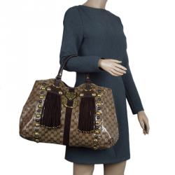 Pre Owned حقيبة يد غوتشي بوبوسكا هارت كانفاس مقوى كريستال GG بيج/بني داكن كبيرة