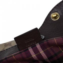 Pre Owned حقيبة يد غوتشي بوبوسكا هارت كانفاس مقوى كريستال GG بيج/بني داكن كبيرة