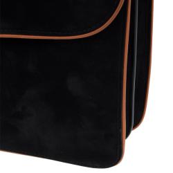 مملوكة مسبقًا Gucci Black Suede Medium 1973 Double G Shoulder Flap Bag