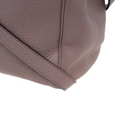 Pre Owned Gucci Light Pink Pebbled Leather Medium Bamboo Top Handle Bag