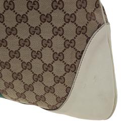 Pre Owned حقيبة غوتشي O جاكي ويب كانفاس GG أوف وايت/ بيج